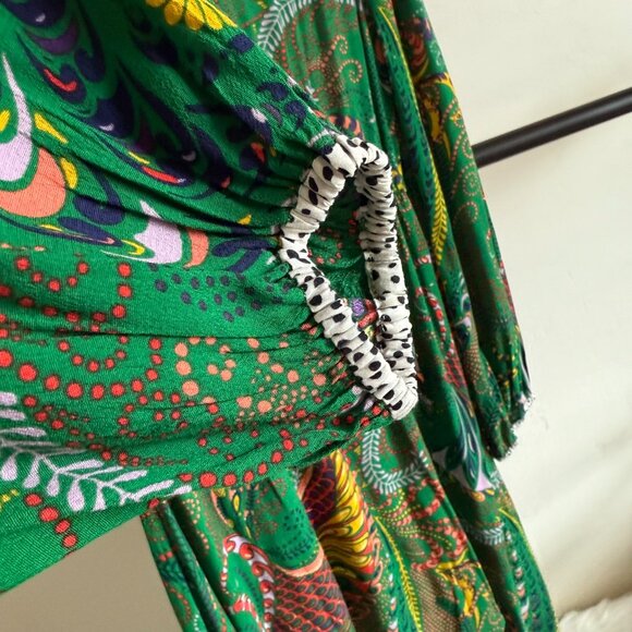 Anthropologie Maeve Green Paisley Mixed Print Janis Dress 2 - Picture 7 of 13